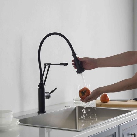 Kibi Engel Single Handle Pull Down Kitchen Faucet KKF2014MB